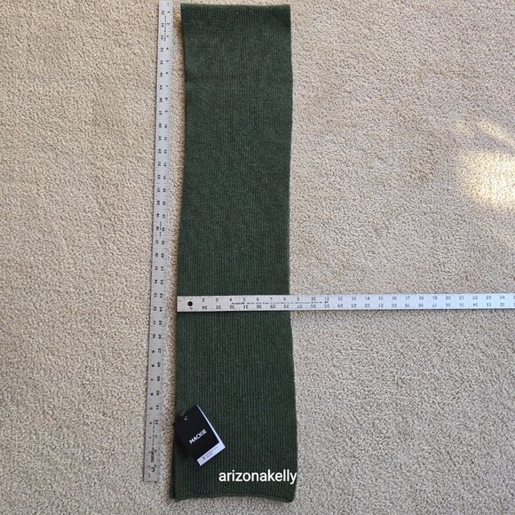 NWT Mackie Wool Ribbed Scarf Green Robert Mackie Scotland - Picture 7 of 8